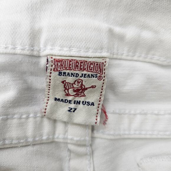 True Religion Women's Size 27 White Lizzy Denim Summer Cropped Jeans - Picture 10 of 16